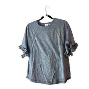 Adriano Goldschmied AG Gray Ruffle Dolman Sleeve Size Medium Soft